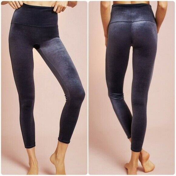 SPANX Pants - NWT Spanx Gray Silver Velvet Leggings Pants 2XL